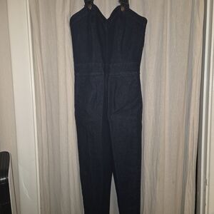 Voodoo Vixen Stretchy Dark Blue Denim Overalls